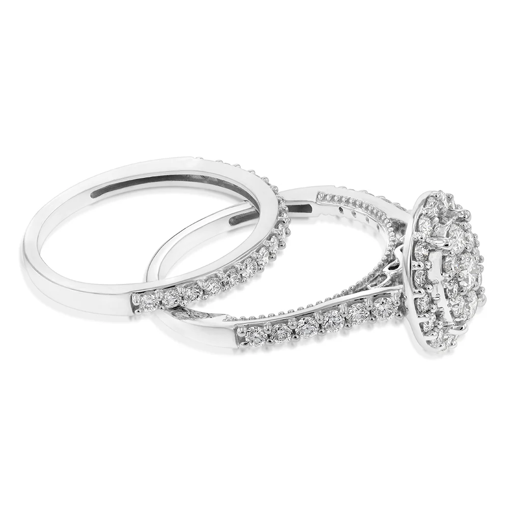 Luminesce Lab Grown Diamond 1.2CT Bridal Set in Oval Design 10ct White Gold - Image 2