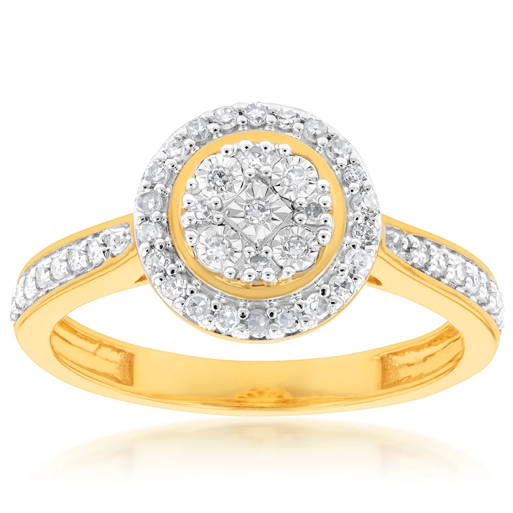 Luminesce Lab Grown Diamond 1/5 Carat Dress Ring in 9ct Yellow Gold