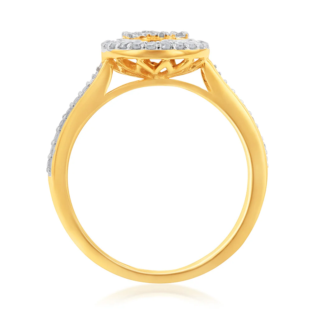 Luminesce Lab Grown Diamond 1/5 Carat Dress Ring in 9ct Yellow Gold - Image 2