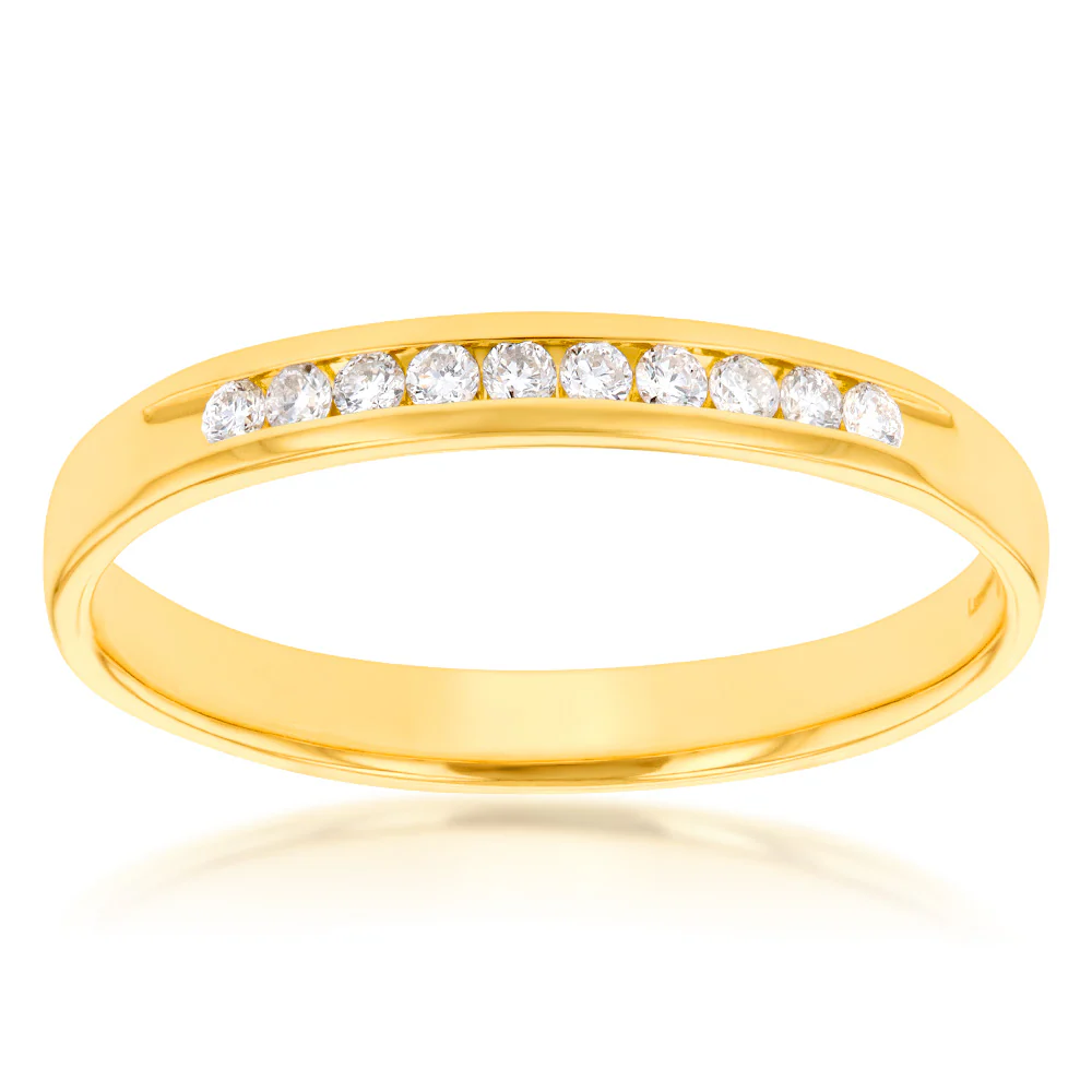 Luminesce Lab Grown Diamond 10-14pt Eternity Ring in 9ct Yellow Gold