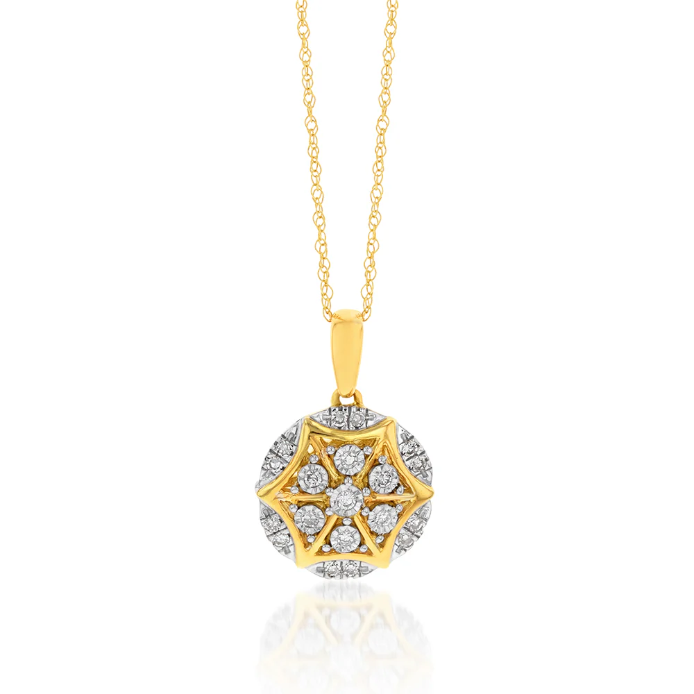 Luminesce Lab Grown Diamond Pendant in 9ct Yellow Gold