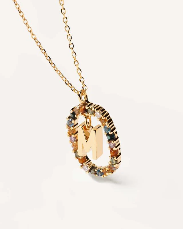 M Gold Initial Necklace - CO01-272-U - Image 2