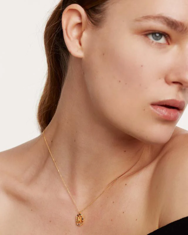 M Gold Initial Necklace - CO01-272-U - Image 3