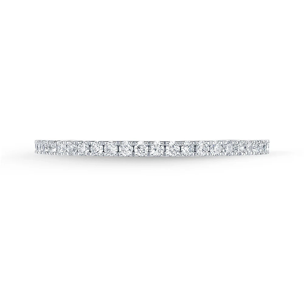 Memoire 18ct White Gold 1/5 Carat Diamond Eternity Band with 3/4 band of Diamonds - Image 4