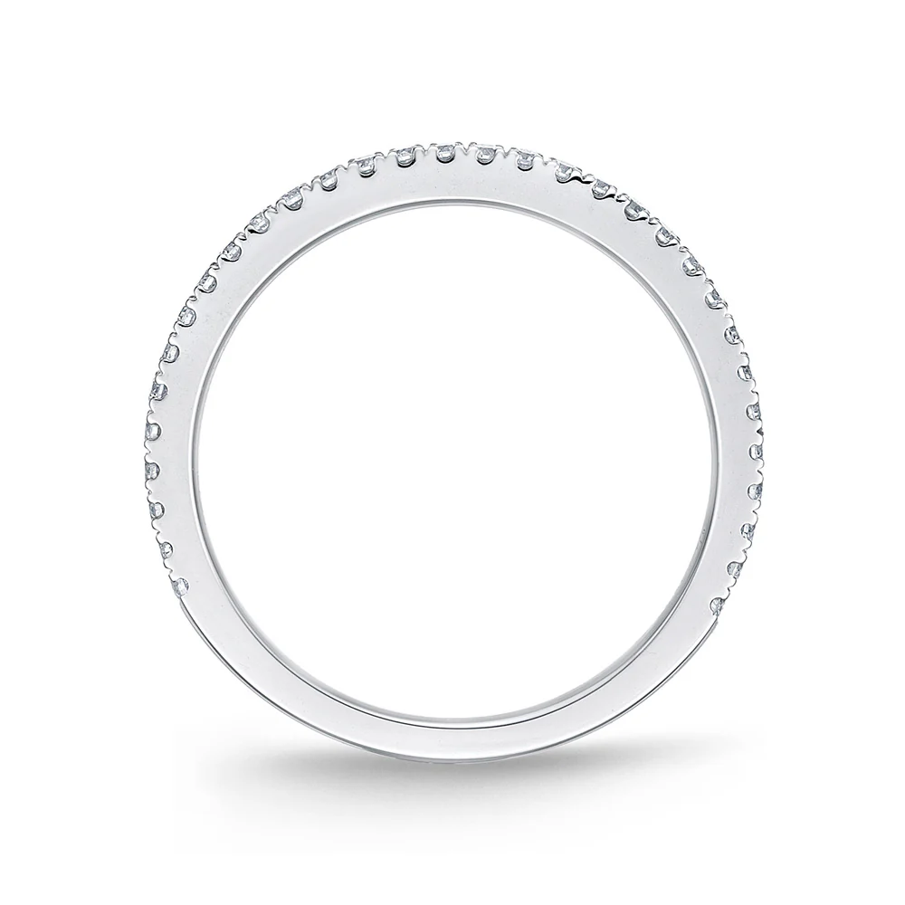Memoire 18ct White Gold 1/5 Carat Diamond Eternity Band with 3/4 band of Diamonds - Image 5