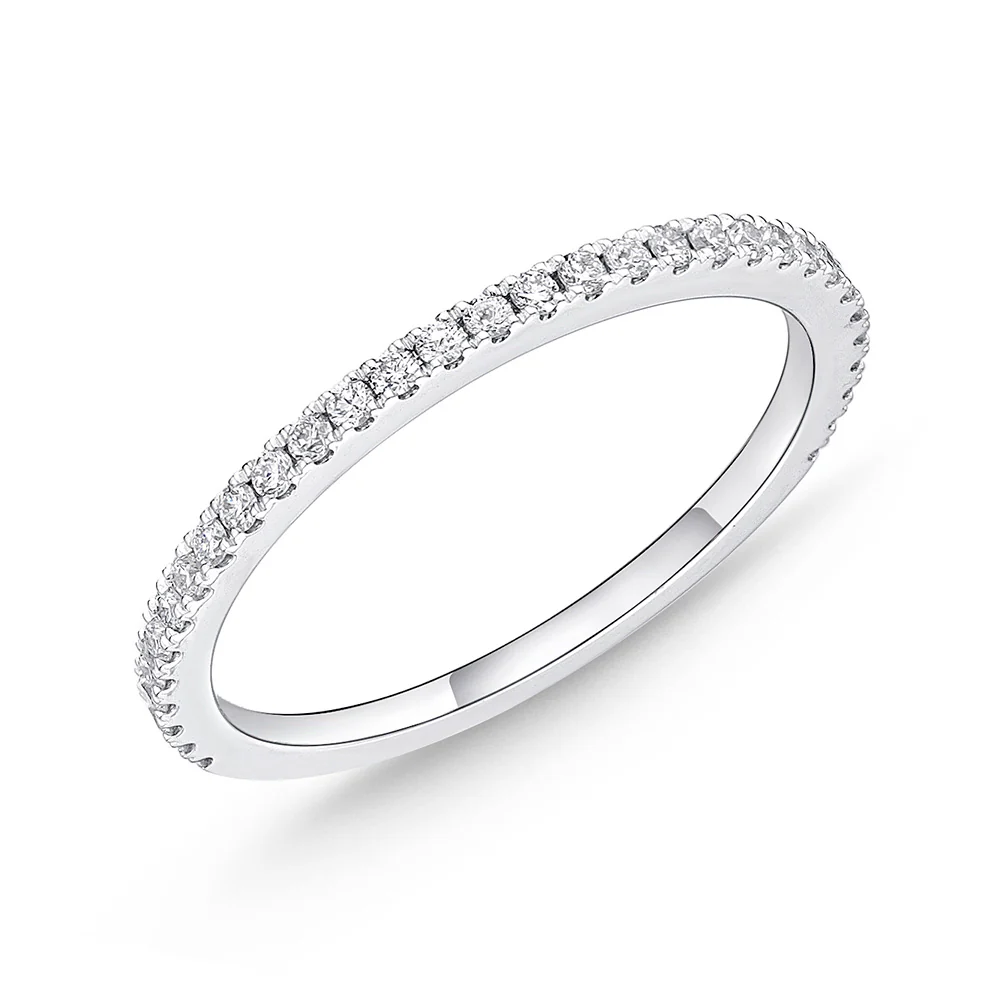 Memoire 18ct White Gold 1/5 Carat Diamond Eternity Band with 3/4 band of Diamonds - Image 6