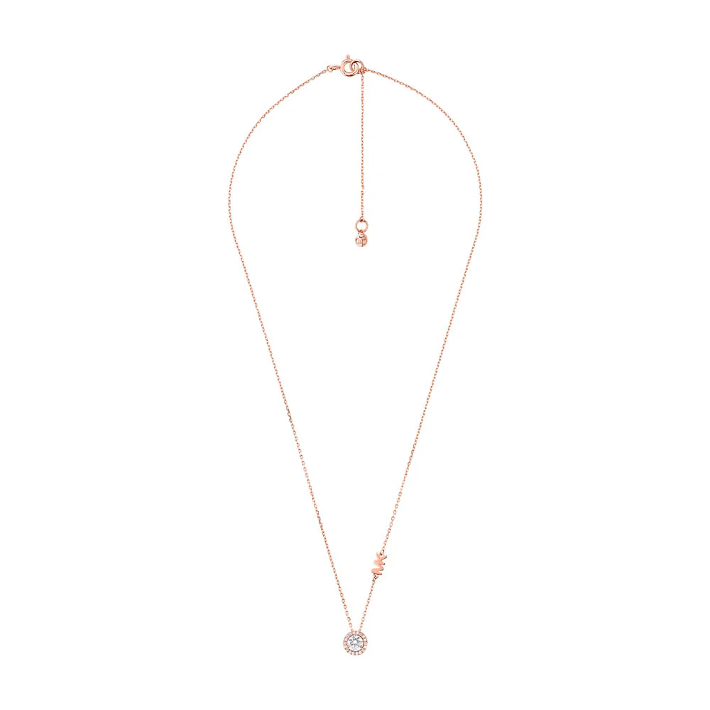 Michael Kors 14ct Rose Gold Plated  Sterling Silver Premium Round Pendant With Chain