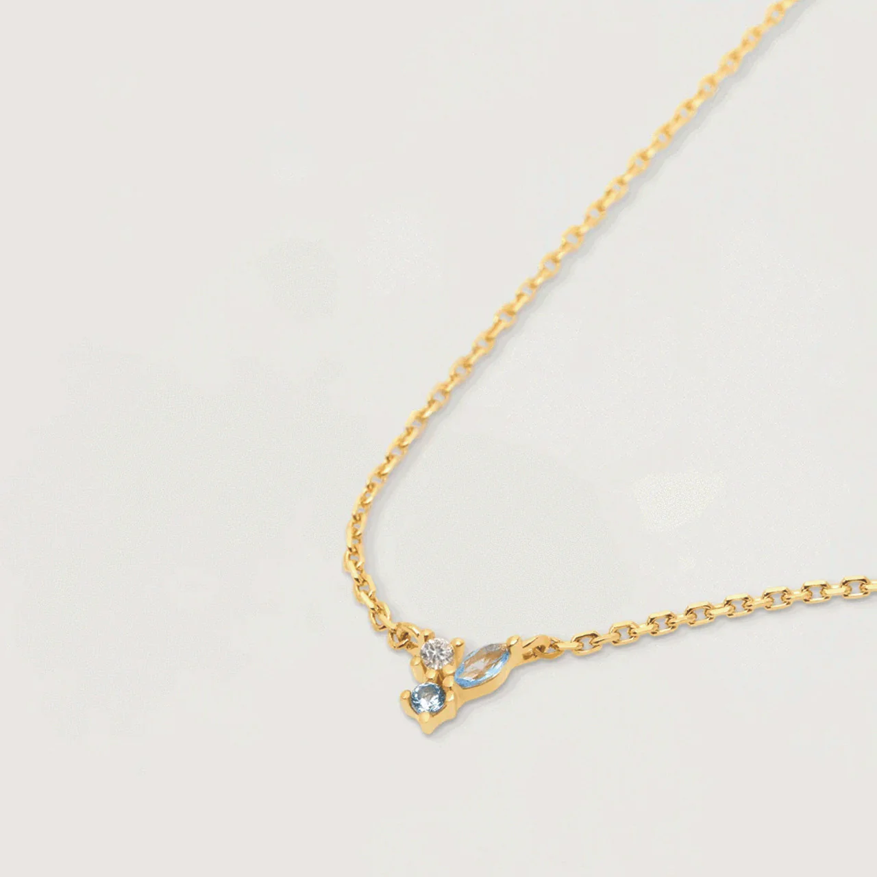 Midnight Blue Yellow Gold Necklace - CO01-176-U - Image 2