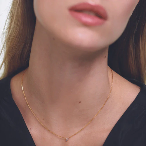 Midnight Blue Yellow Gold Necklace - CO01-176-U - Image 4