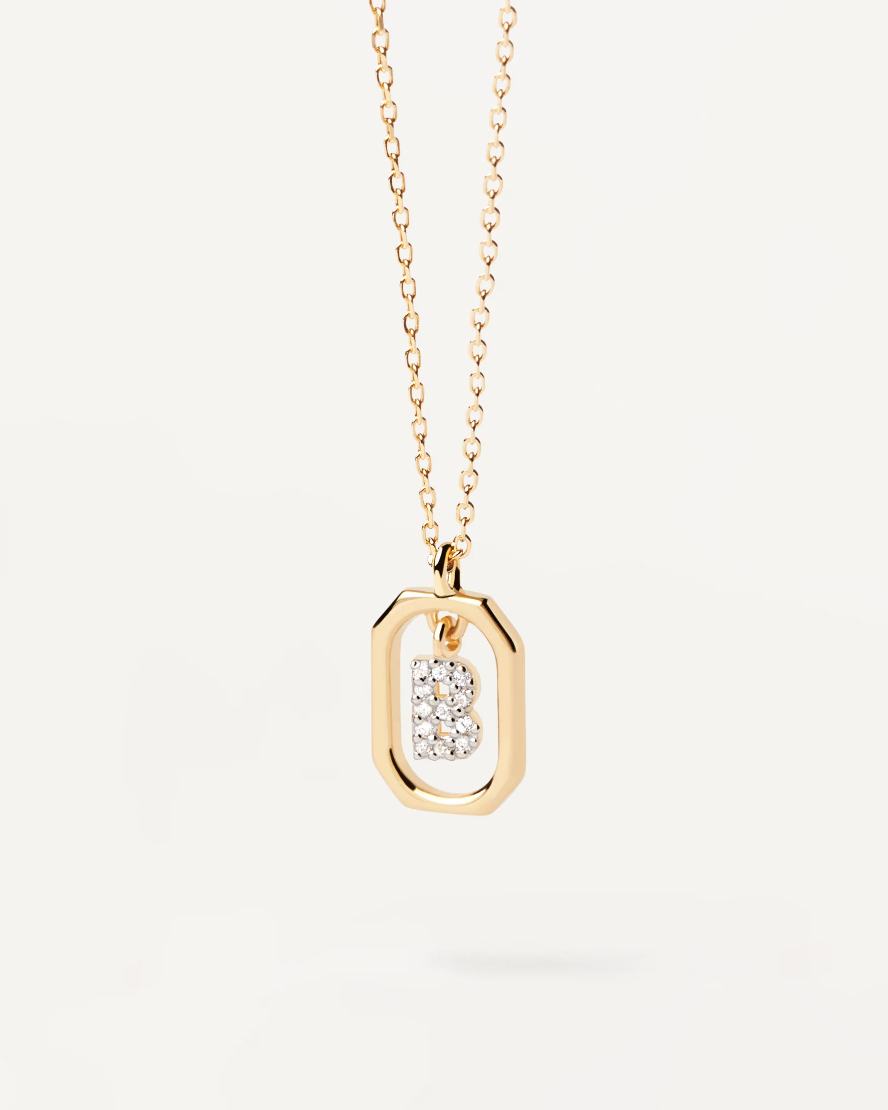 MINI LETTER B GOLD NECKLACE - Image 3