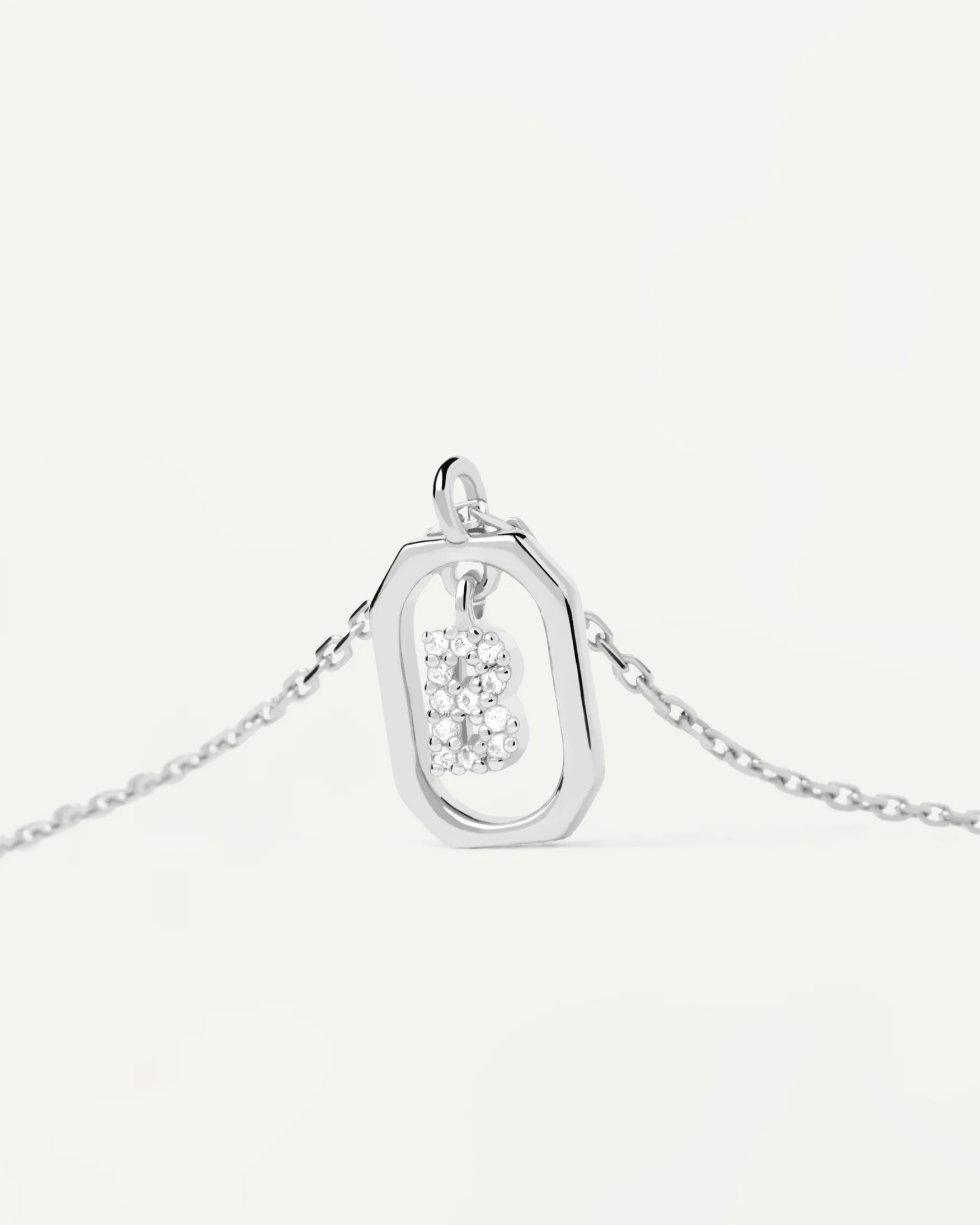 MINI LETTER B SILVER NECKLACE