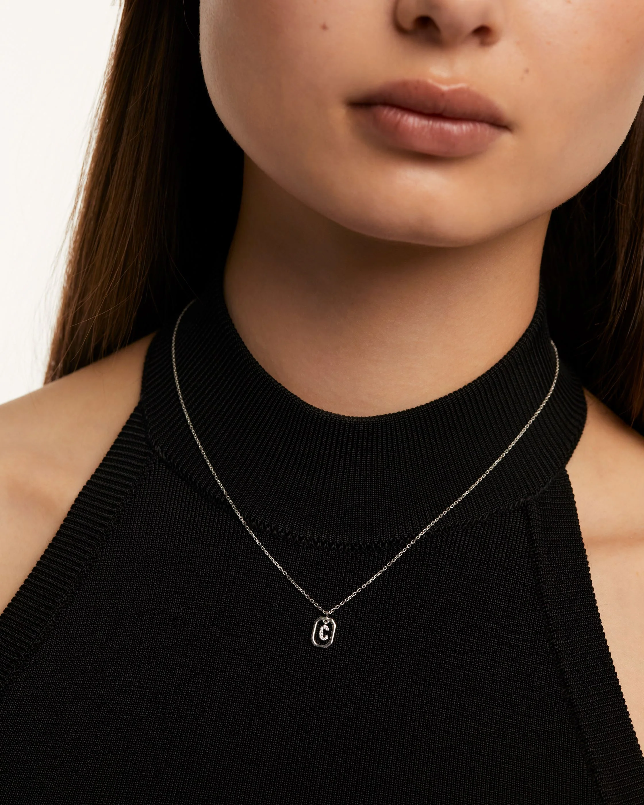 MINI LETTER C SILVER NECKLACE - Image 2