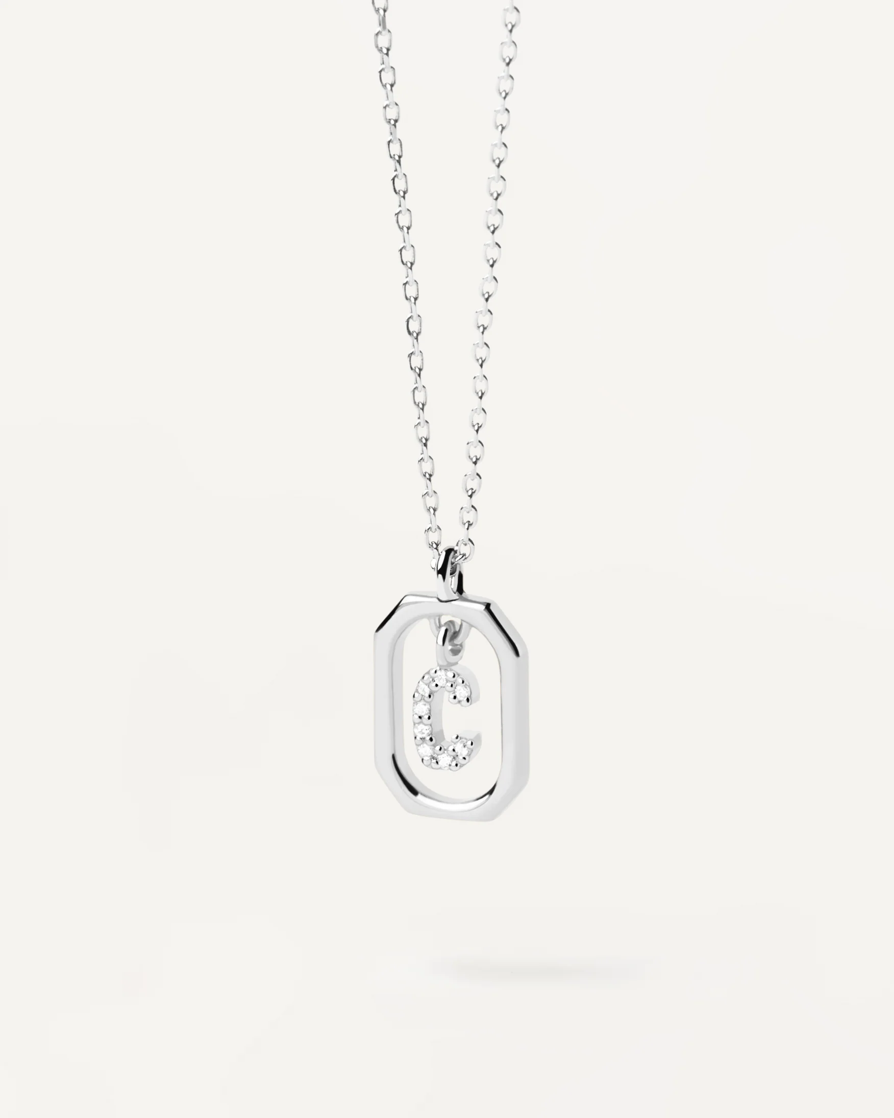 MINI LETTER C SILVER NECKLACE - Image 3