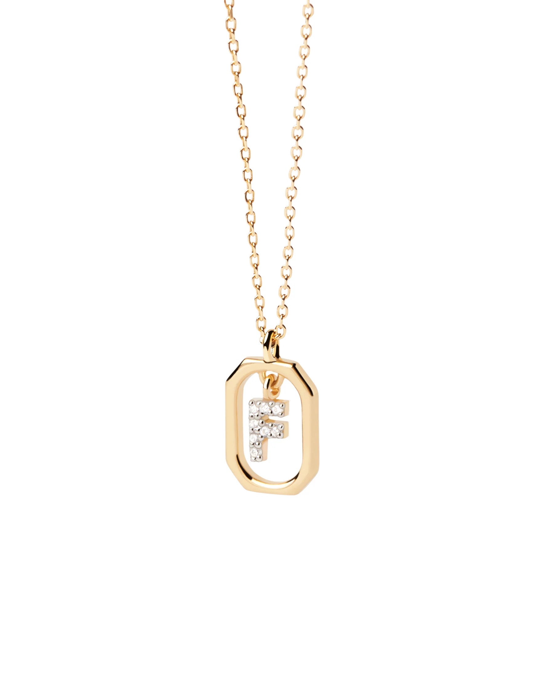 MINI LETTER F GOLD NECKLACE - Image 3