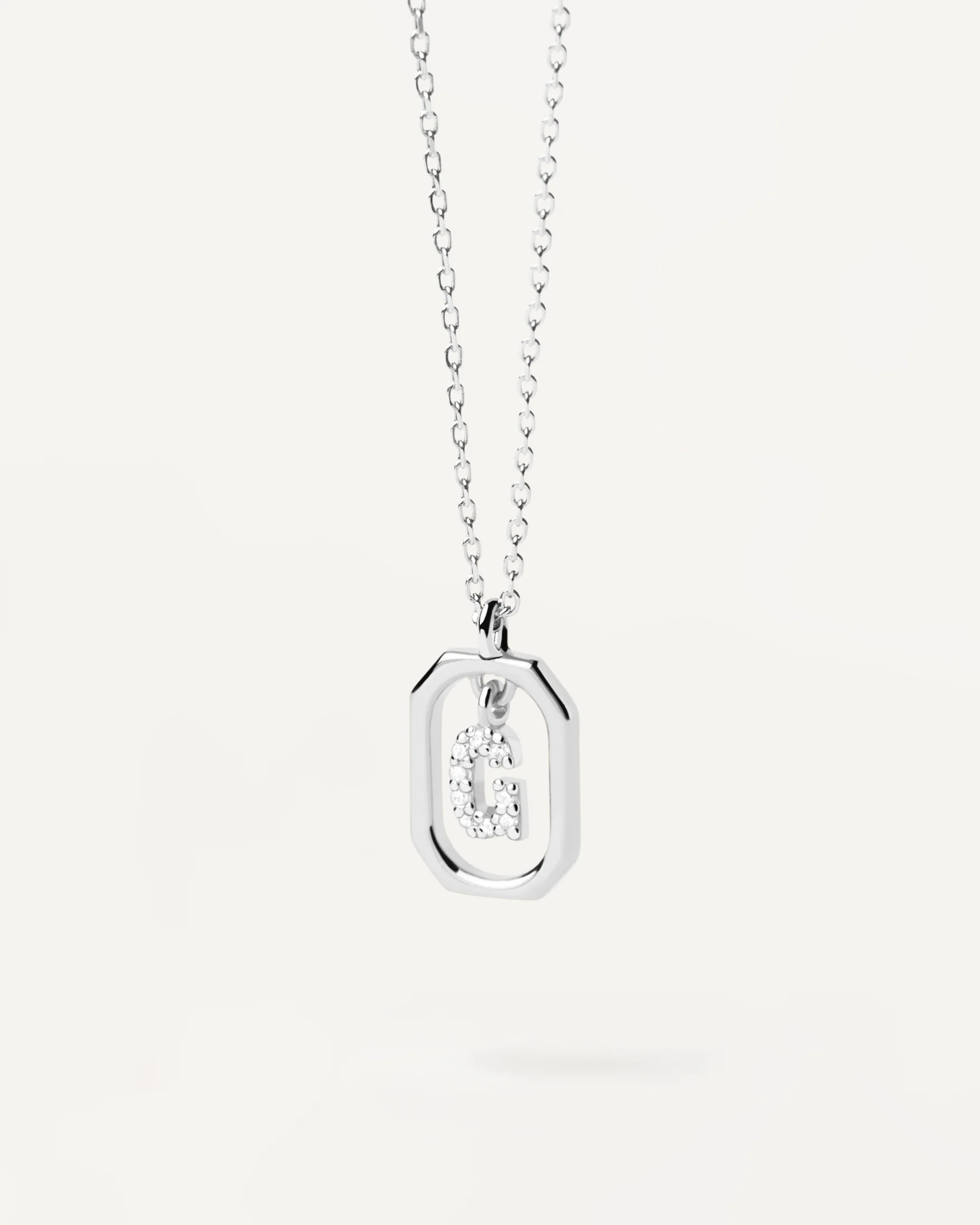 MINI LETTER G SILVER NECKLACE