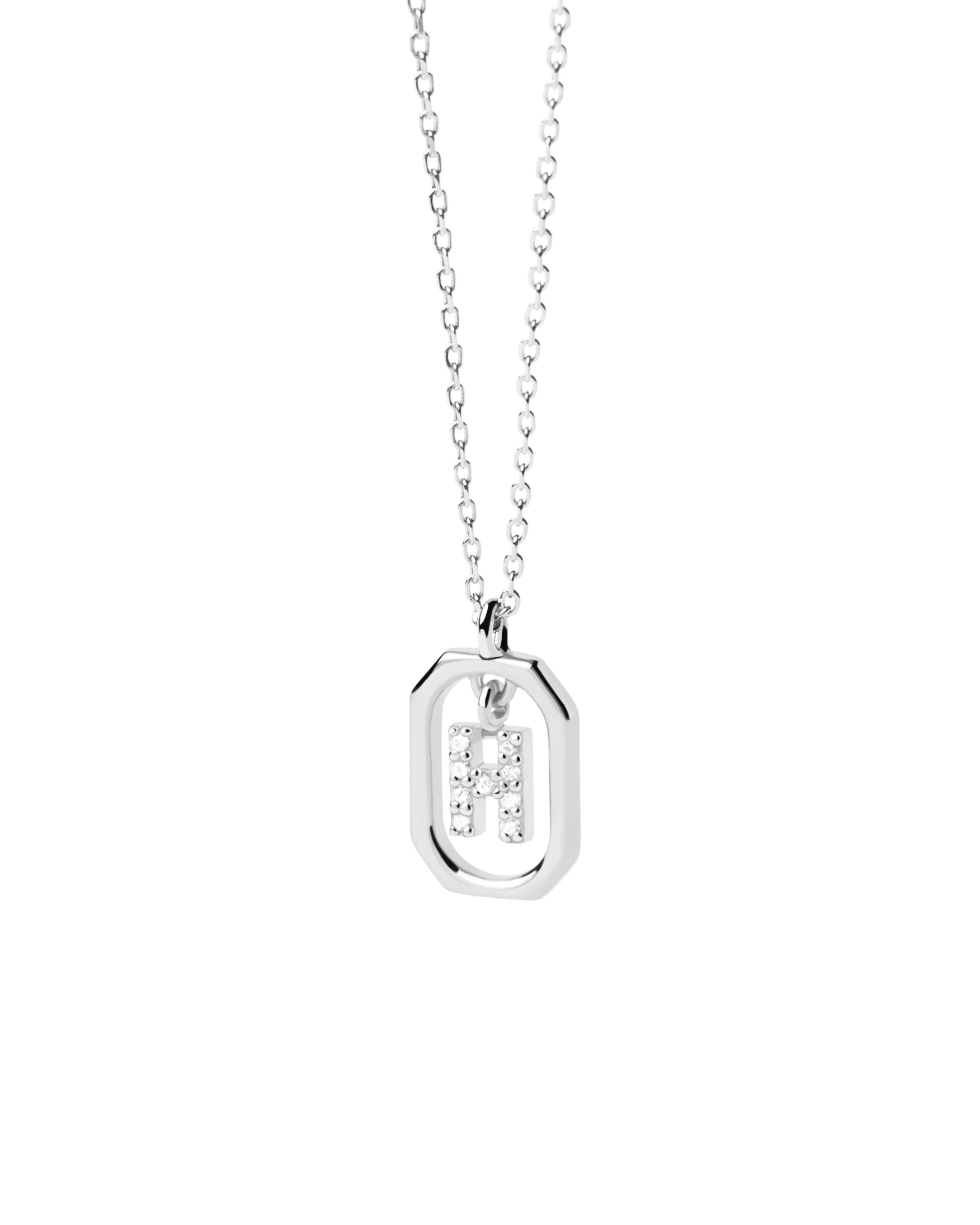 MINI LETTER H SILVER NECKLACE - Image 3