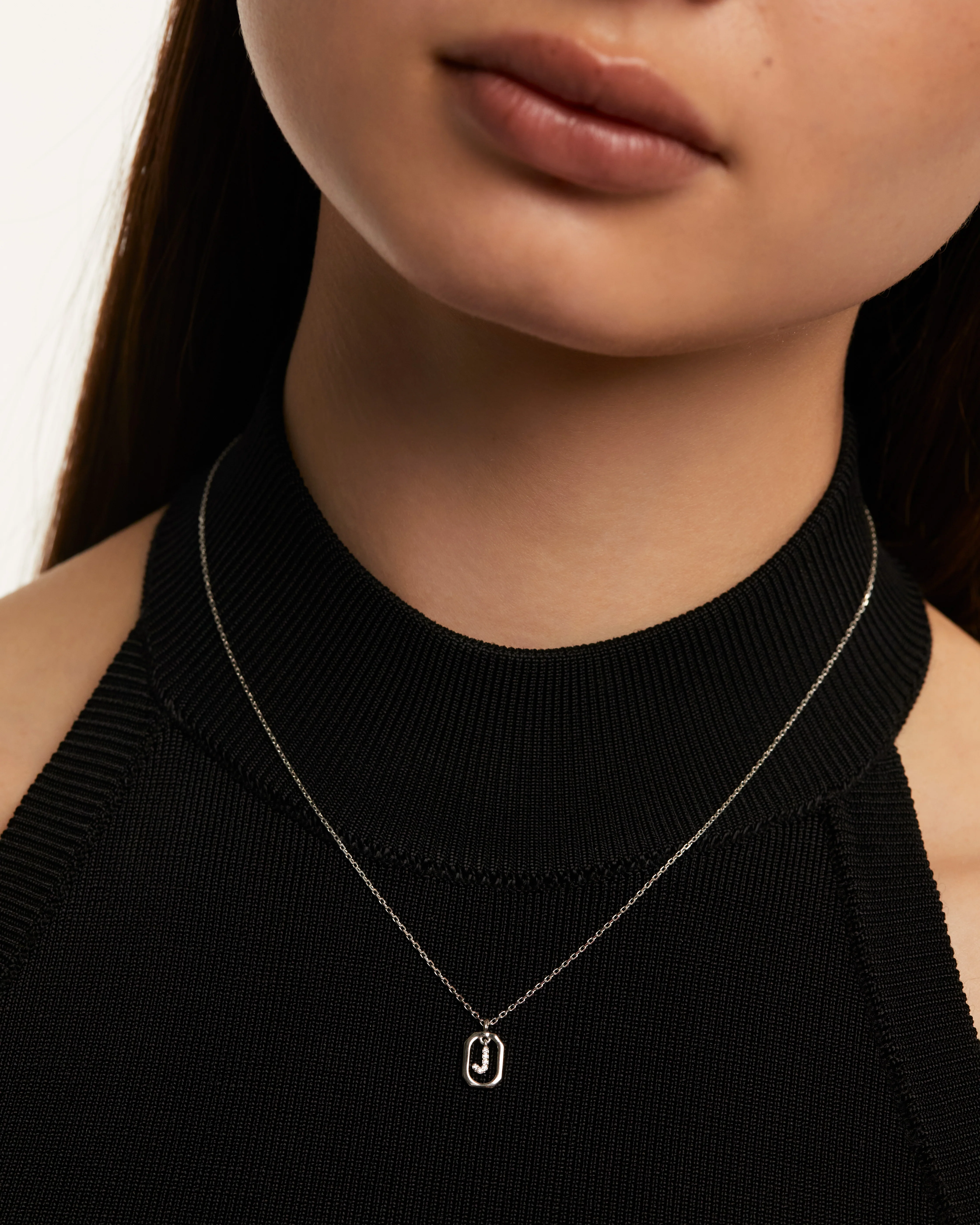MINI LETTER J SILVER NECKLACE - Image 2