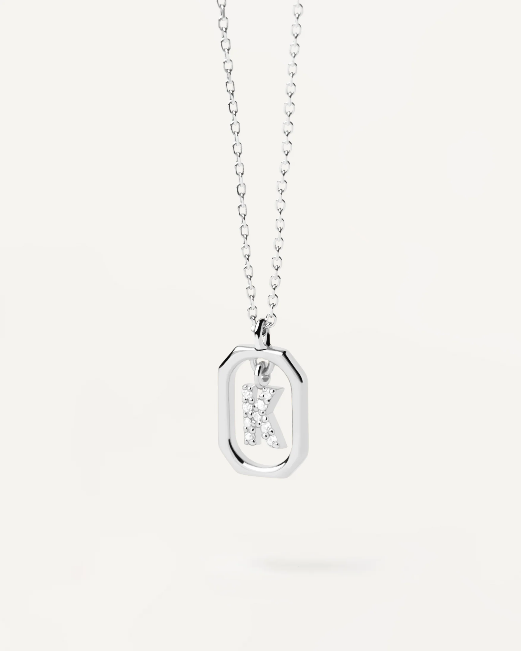 MINI LETTER K SILVER NECKLACE