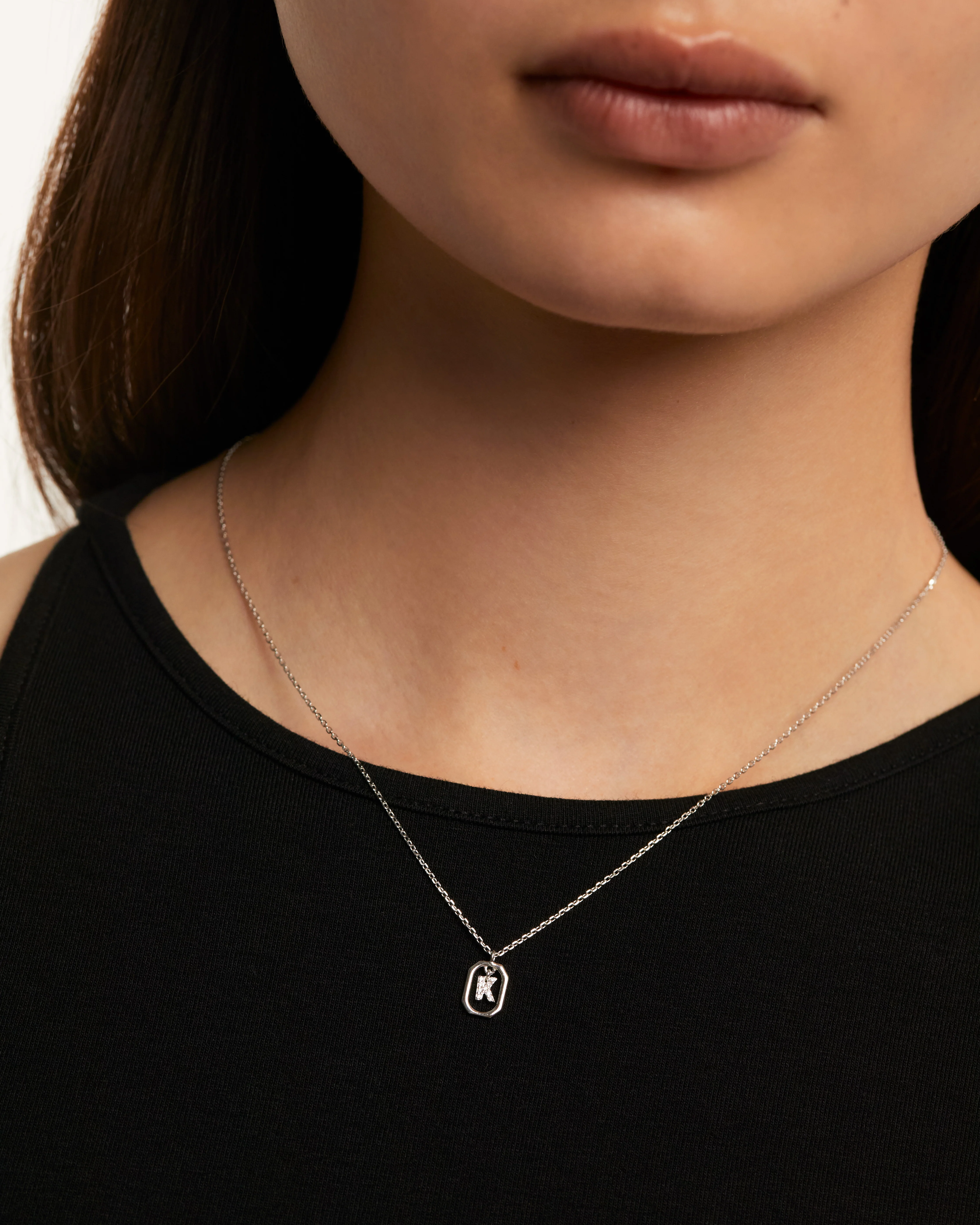 MINI LETTER K SILVER NECKLACE - Image 2
