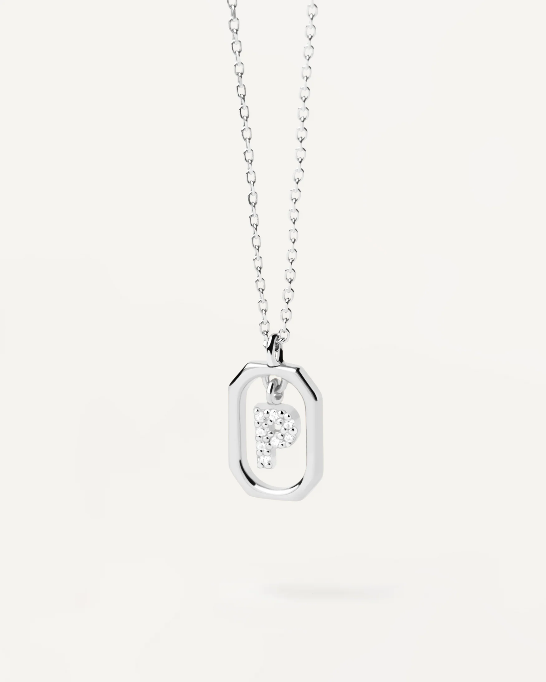 MINI LETTER P SILVER NECKLACE