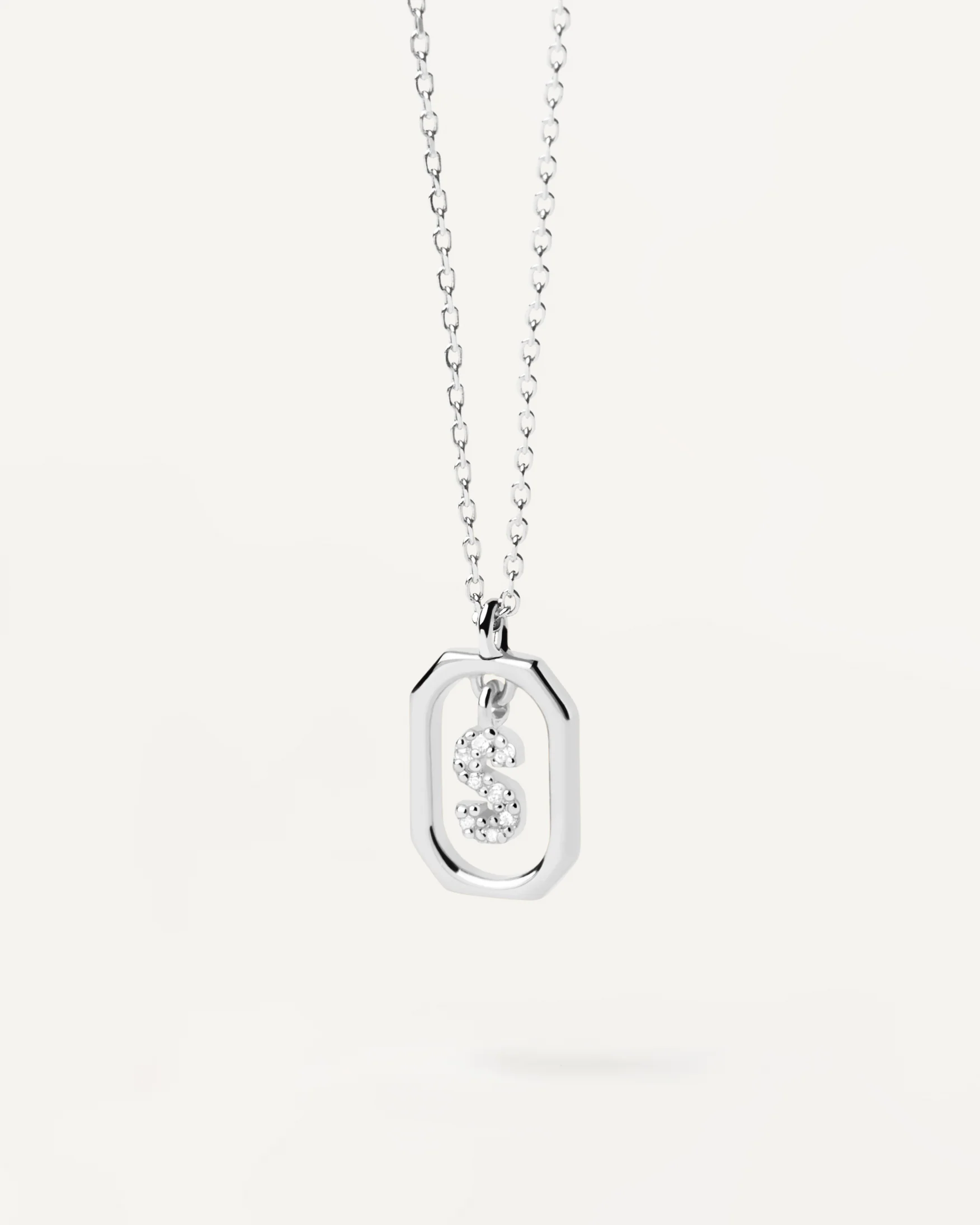 MINI LETTER S SILVER NECKLACE
