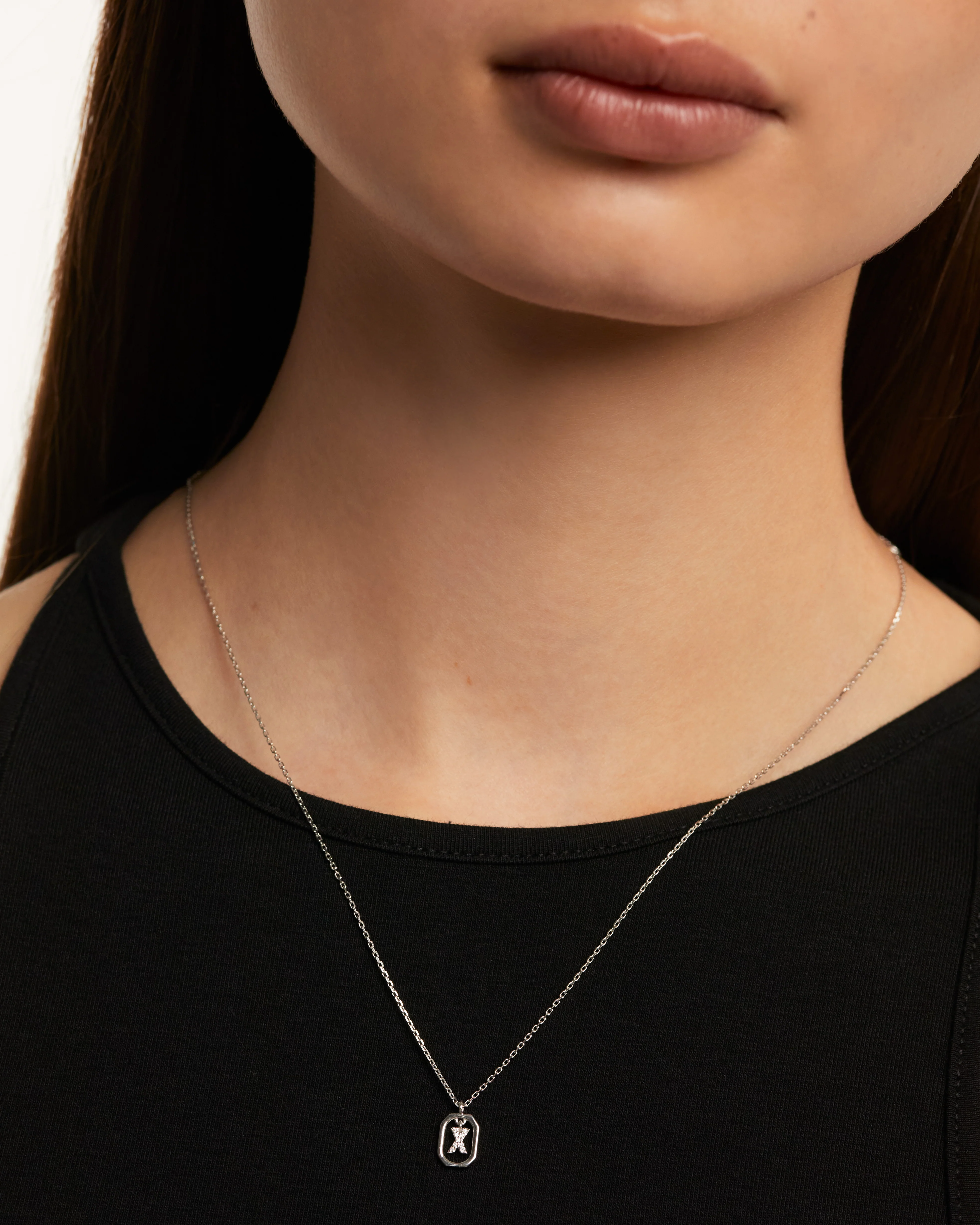 MINI LETTER X SILVER NECKLACE - Image 2
