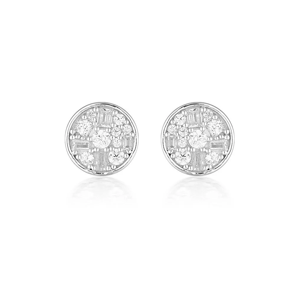 Mini Mosaic Silver Earrings - IE821W