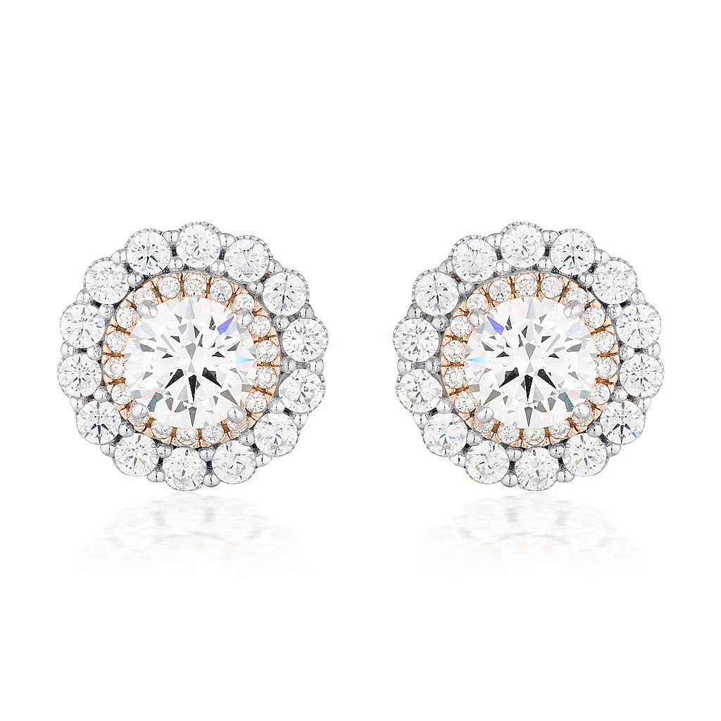Miranna Double Halo Stud Earring - IE825