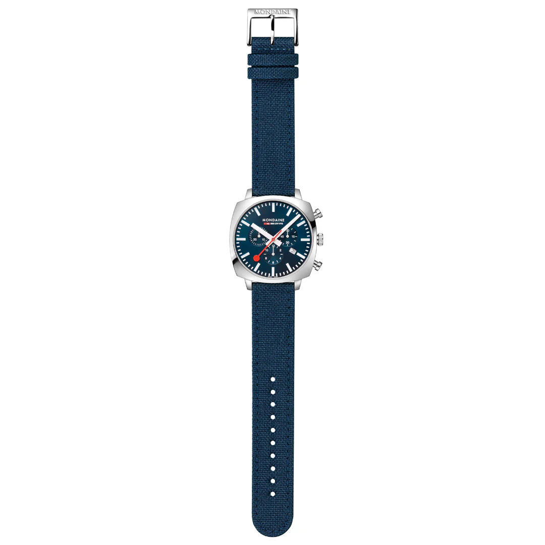 Official Swiss Railways Grand Cushion 41mm Deep Ocean Blue Watch Set - Image 6