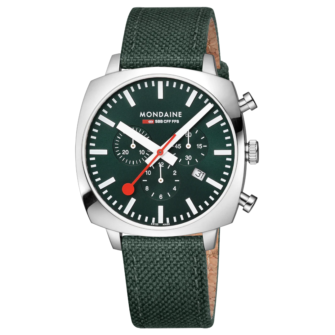 Official Swiss Railways Grand Cushion 41mm Forest Green Watch Set - Image 3