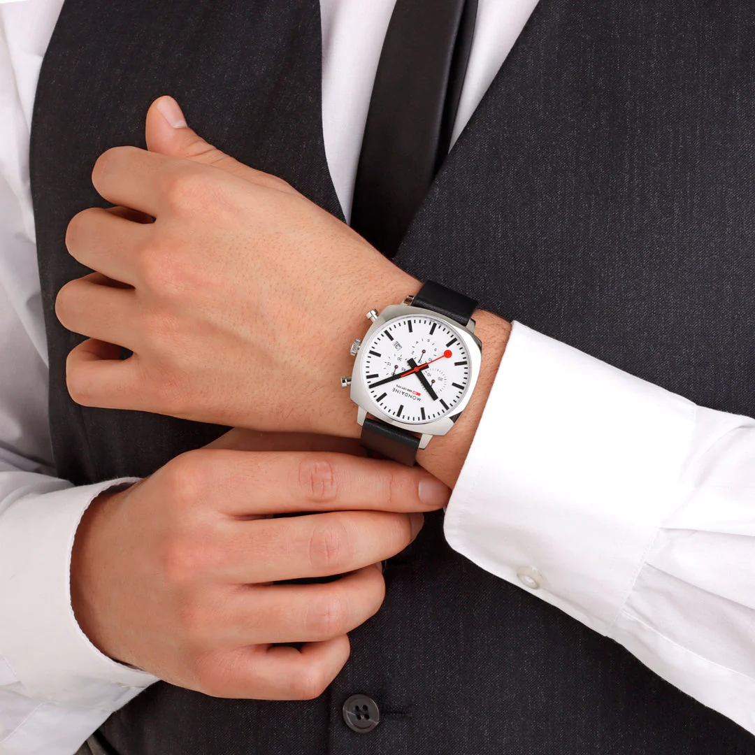 Official Swiss Railways Grand Cushion 41mm Vegan Grape Leather Watch Set - Image 9