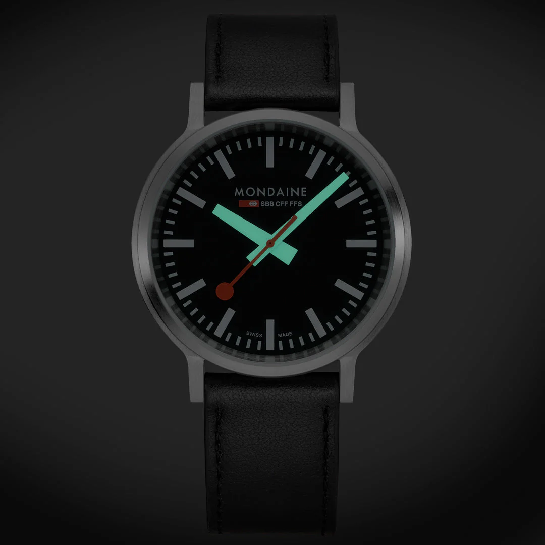 Mondaine Official Swiss Railways Stop2Go Automatic Super-LumiNovaÂ® 41mm Watch - Image 9