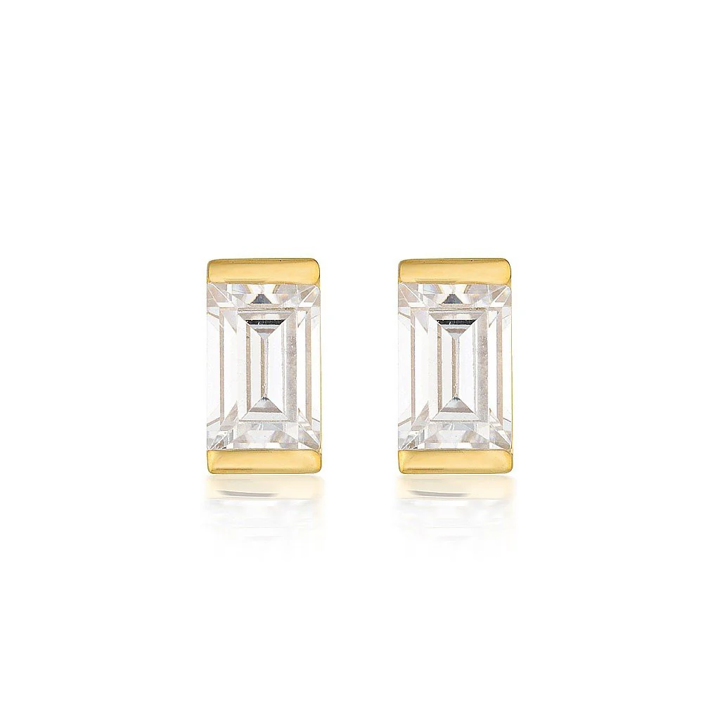 Mosaic Baguette Gold Stud - IE817G