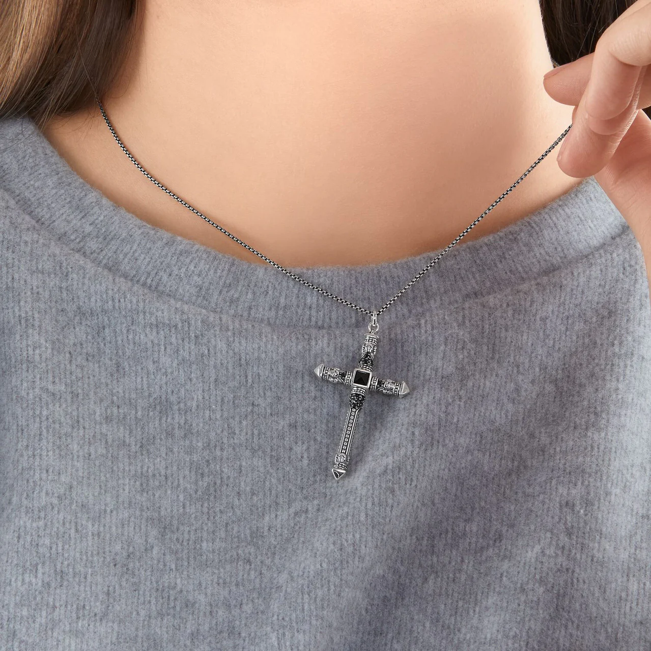 Cross Necklace Silver - Image 2