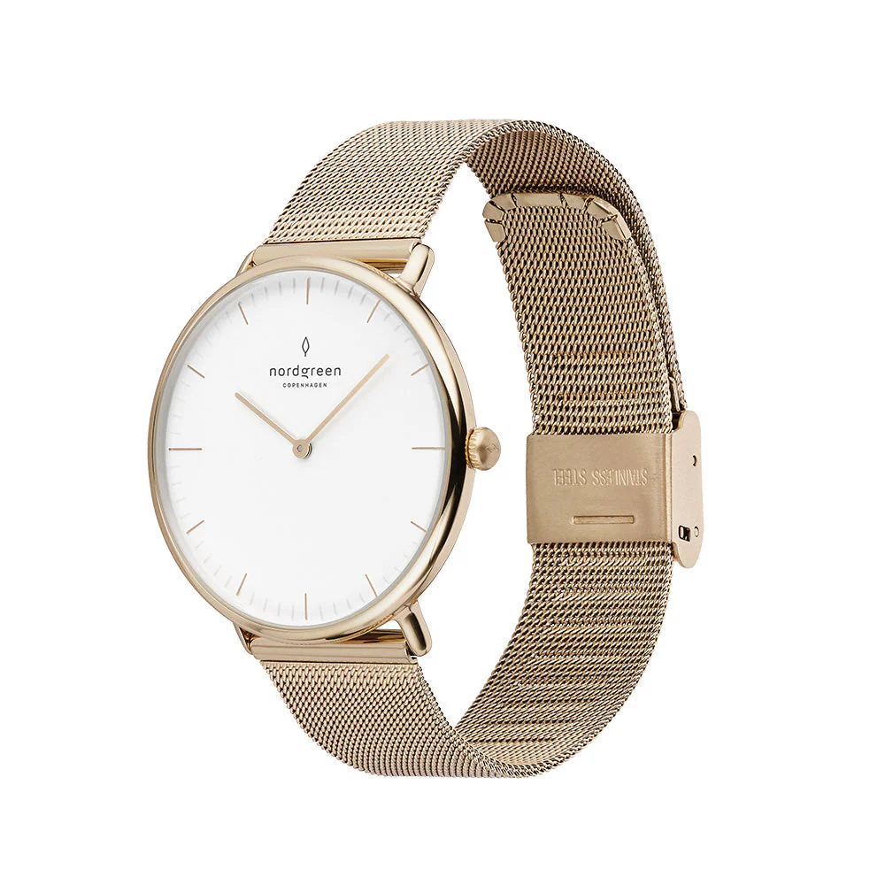 Nordgreen Native 32mm Gold Mesh Watch - Image 2