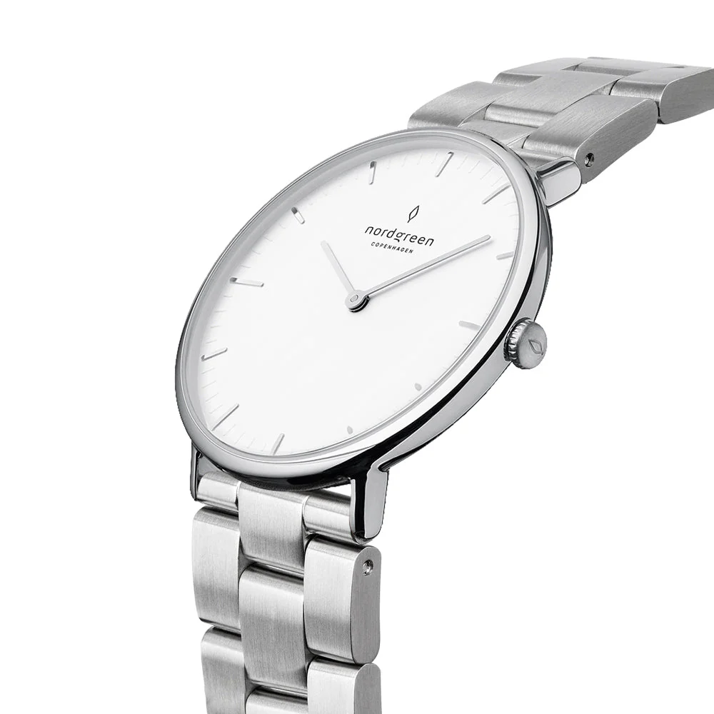 Nordgreen Native 36mm 3 Link Silver Watch - Image 4