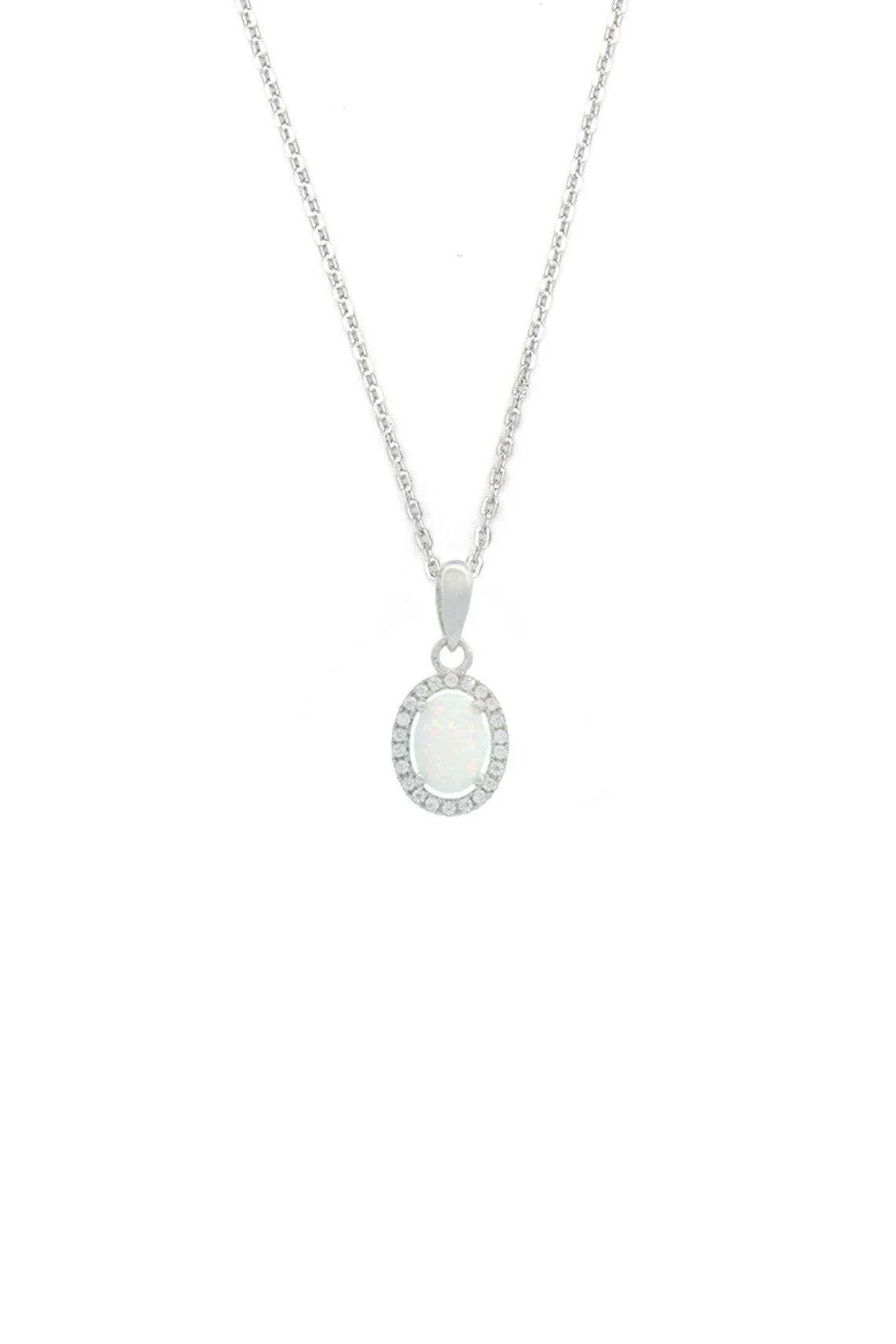OPAL GLOW BLACKWATTLE WHITE CREATED OPAL PENDANT SILVER - Image 3