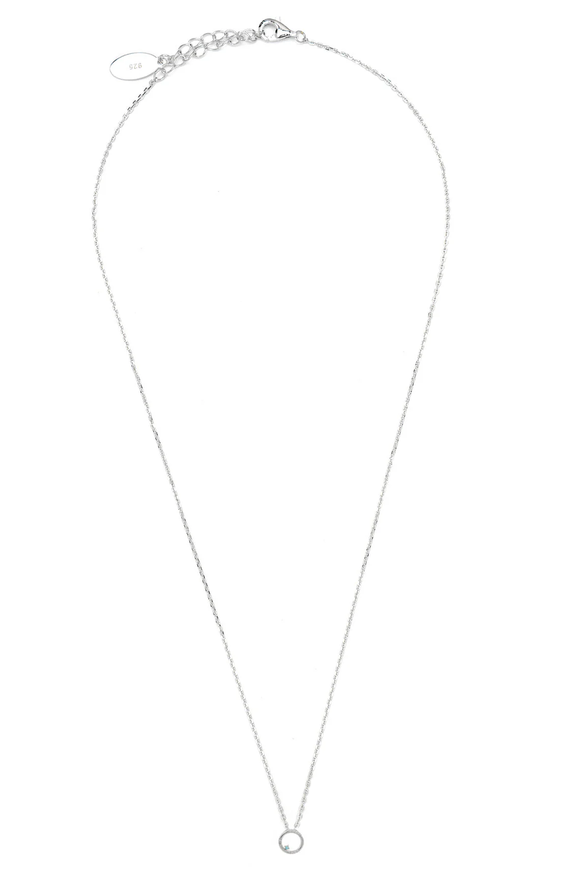 OPAL GLOW BLUE CREATED OPAL CIRCLE PENDANT SILVER - Image 3