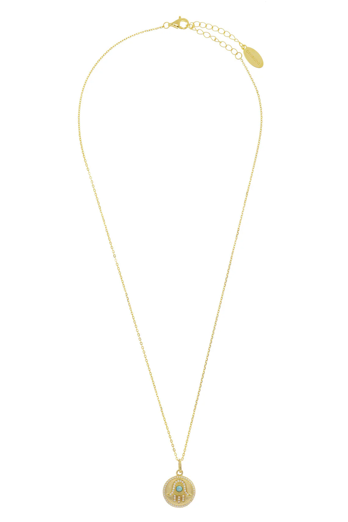 OPAL GLOW BLUE CREATED OPAL HAMSA MEDALION GOLD - Image 2
