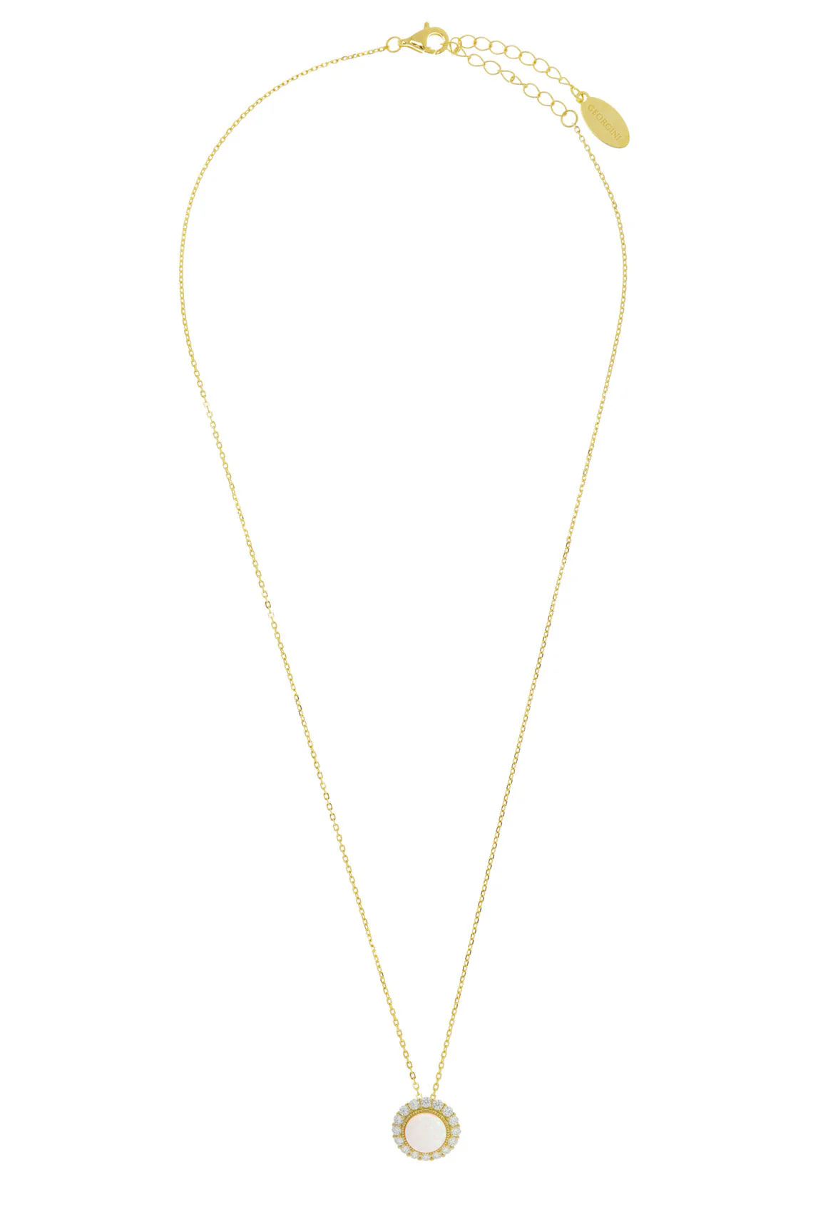 OPAL GLOW MARRINAWI WHITE CREATED OPAL PENDANT GOLD - Image 3