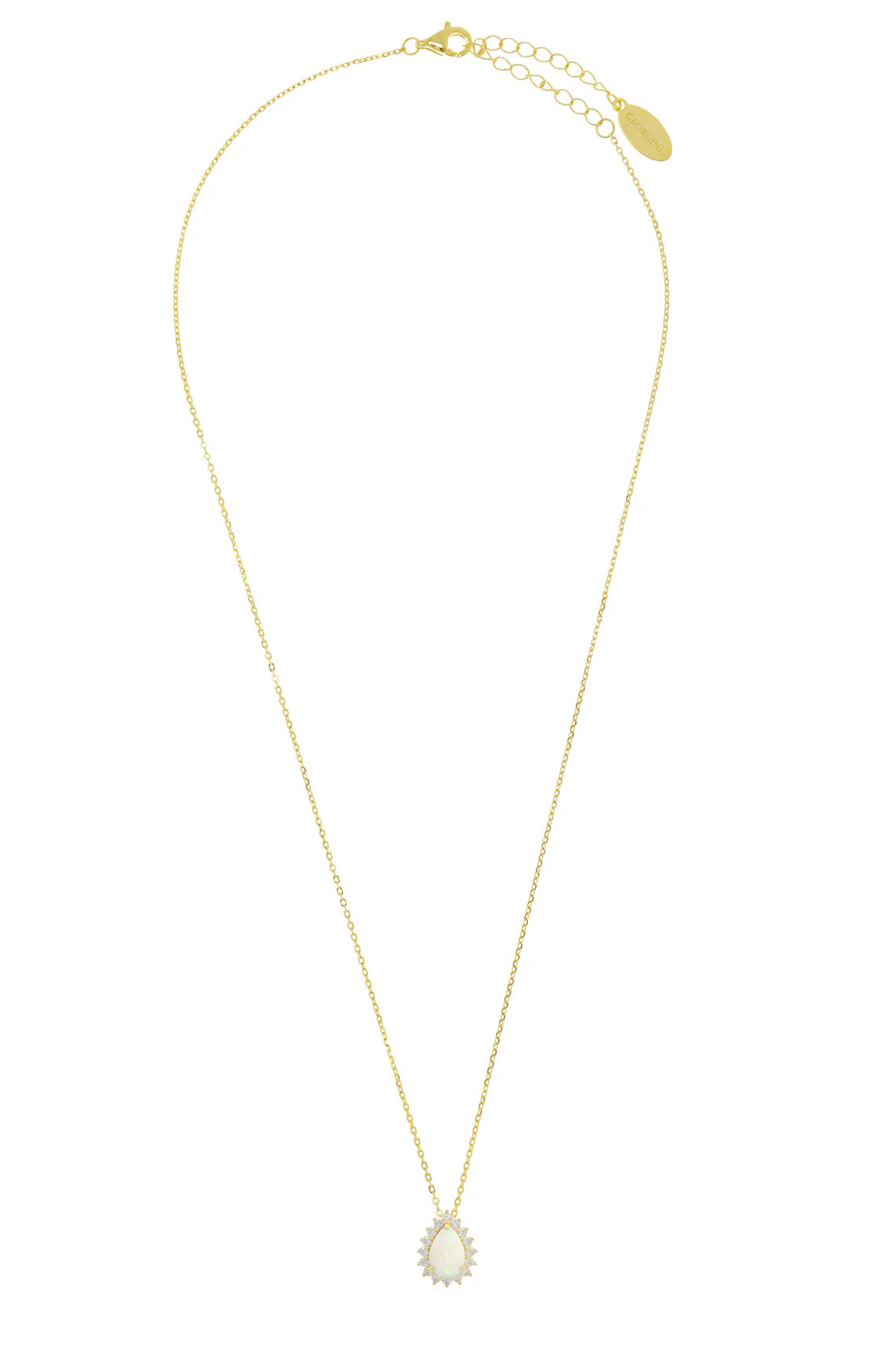 OPAL GLOW ROZELLE WHITE CREATED OPAL PENDANT GOLD - Image 3