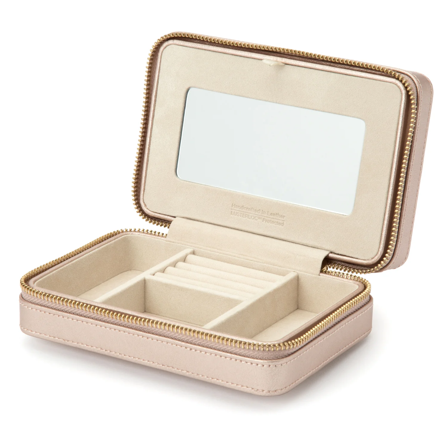 Palermo Zip Jewellery Case Rose Gold - Image 5