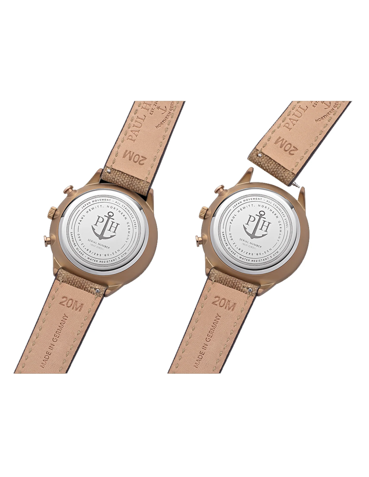 Paul Hewitt Chrono White Sand Bronze Desert Watch - Image 2