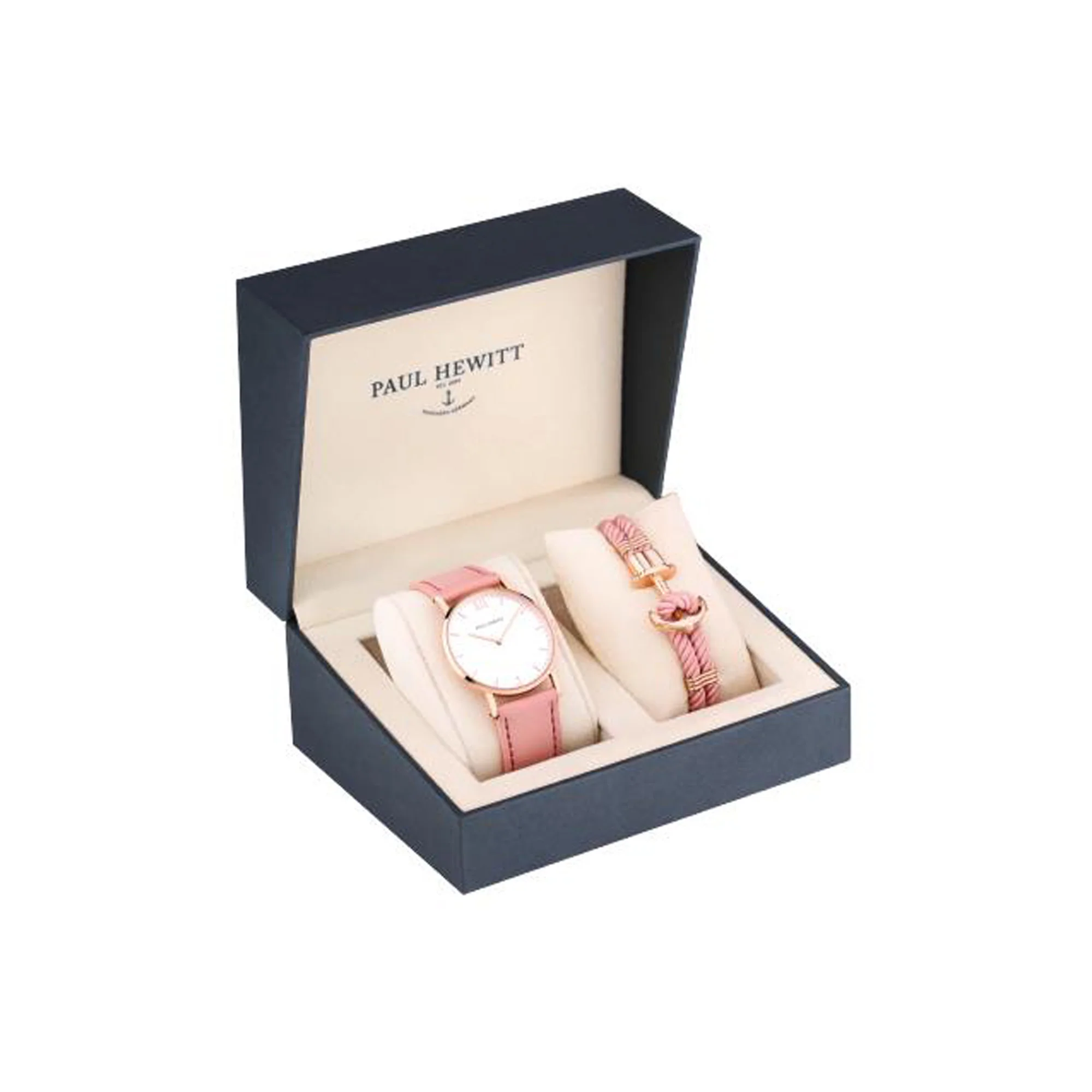 Paul Hewitt Perfect Match Gift Set (Sailor White Sand Watch and Pink Phrep Medium)