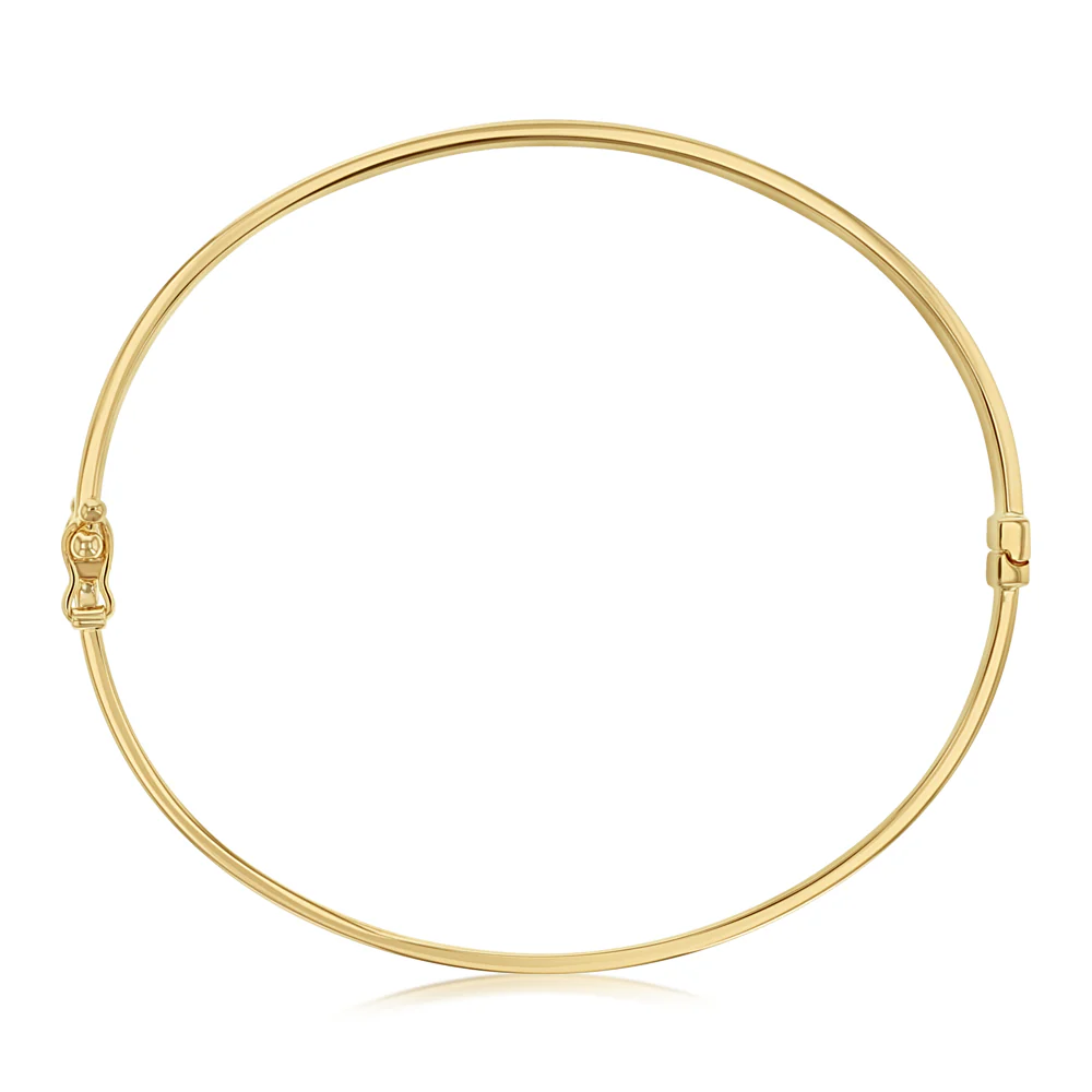 Plain Hinge Bangle in 9ct Yellow Gold - Image 2