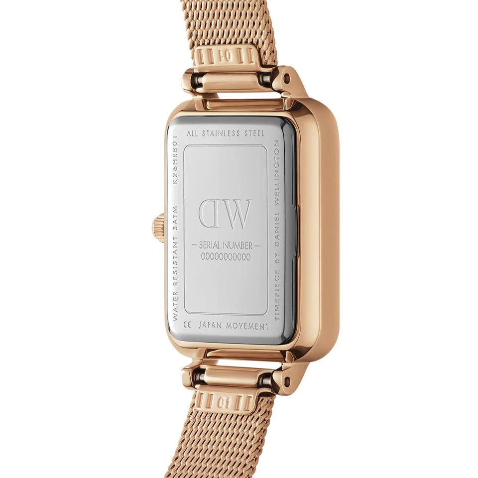 Quadro Pressed Melrose Rose Gold & Black Watch - DW00100432 - Image 3