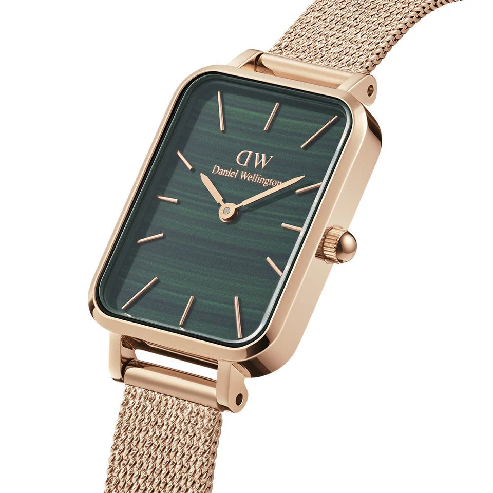 Quadro Pressed Melrose Women's Rose Gold & Green Watch - DW00100437 - Image 2