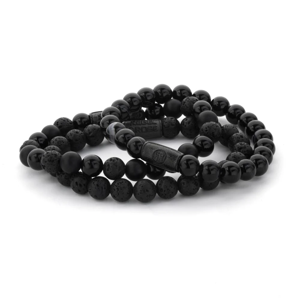 Rebel and Rose Black Moon - All-Black 8mm Bracelet - Image 2