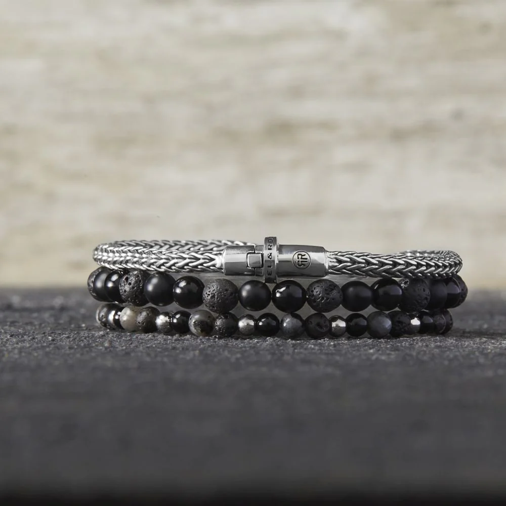 Rebel and Rose Black Rocks 6mm Bracelet - Image 3