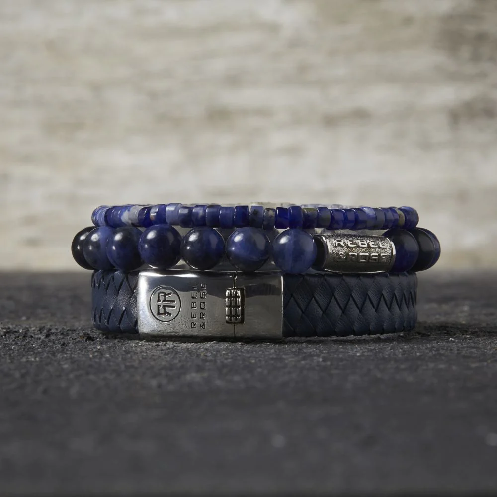 Rebel and Rose Braided Flat 925 Navy Bracelet - Image 3